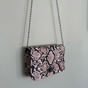 Faux Snakeskin Shoulder Bag